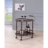 Carrinho De Servir Benzara Brown Com Alça De Metal 40x63x79cm