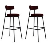 Banqueta Alta Stout Ae: 100 / Aa: 75cm C/02 Un. Bqst7510.2 Boucle Bordô Boucle Bordô