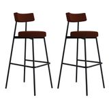 Banqueta Alta Stout Ae: 100 / Aa: 75cm C/02 Un. Bqst7510.2 Etnico Castanho Etnico Castanho