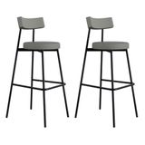 Banqueta Alta Stout Ae: 100 / Aa: 75cm Com 02 Un. Bqst7510.2 Courino Venus Cinza Cn.venus Cinza