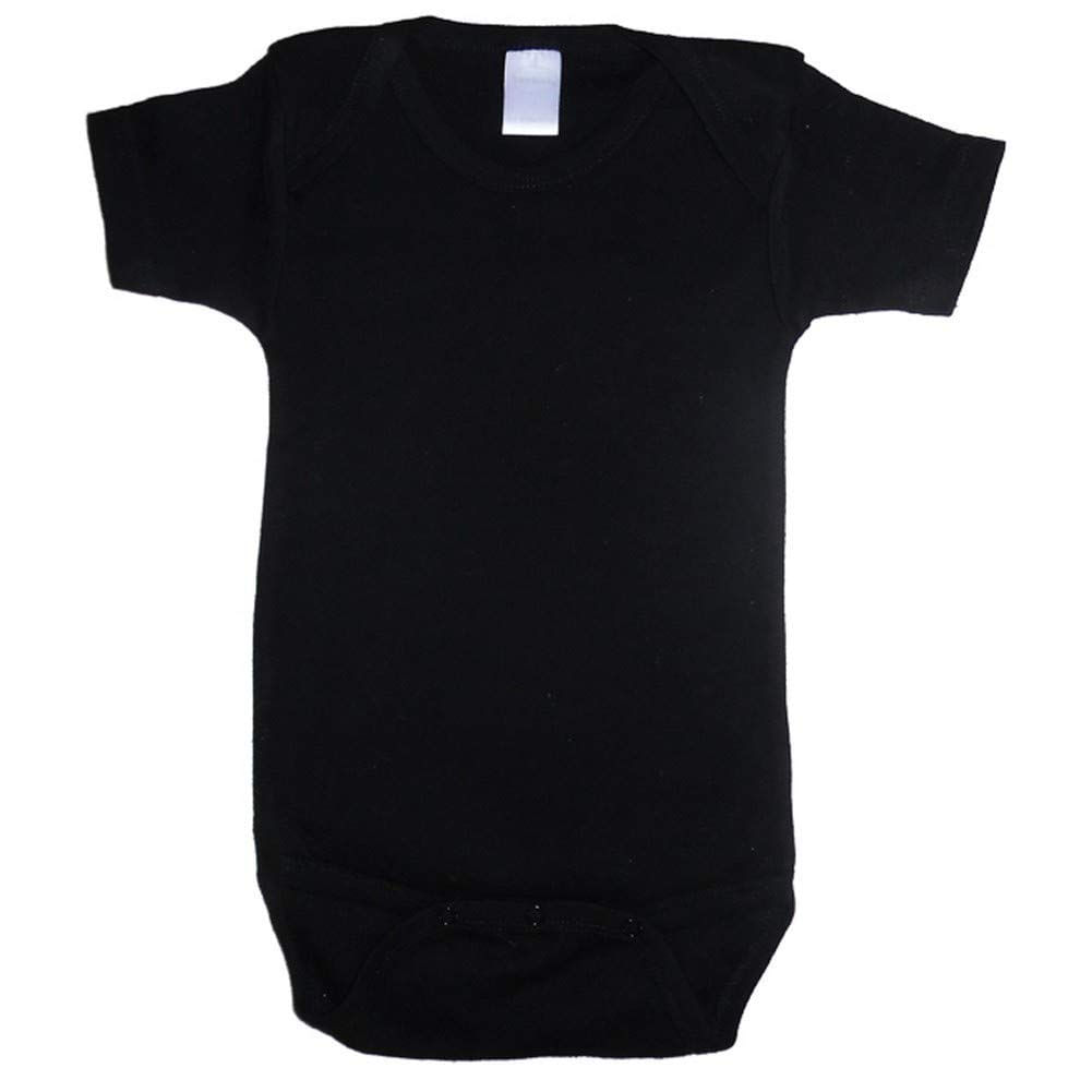 Bodysuit Bambini Baby Unissex De Algodão Preto 6-12m