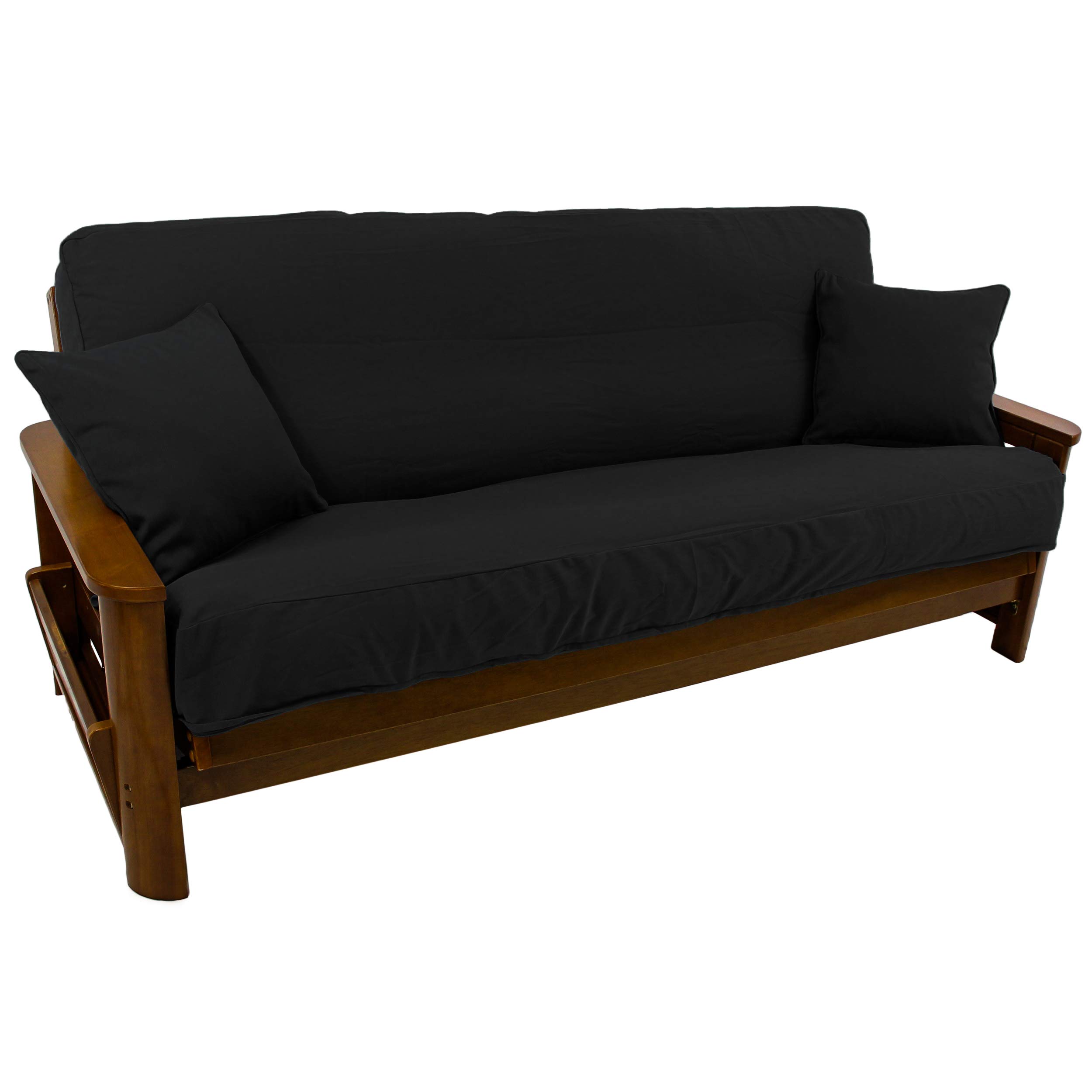 Conjunto De Capa De Futon Blazing Needles Solid Twill Full Black