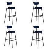 Banqueta Alta Stout Ae: 100 / Aa: 75cm C/04 Un. Bqst7510.4 Azul Corriente Azul Corriente