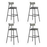 Banqueta Alta Stout Ae: 100 / Aa: 75cm C/04 Un. Bqst7510.4 Courino Venus Cinza Cn.venus Cinza