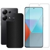 Película Hidrogel + Adesivo Fibra De Carbono Para Xiaomi Redmi Note 13 Pro - Preta