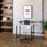 Mesa Kuadra Office 90x60x75cm Snow Estrutura Preta