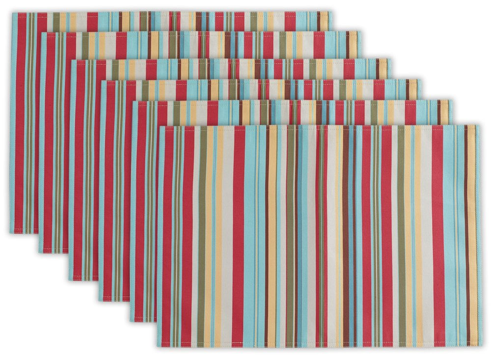 Conjunto De Jogos Americanos Dii Summer Stripe Outdoor Collection 33x48cm