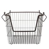 Cesta Dii Metal Bronze Retangular Grande 33x25x28 Cm