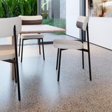 Cadeira Alloa Fixa Com 4 Pés 50 X 44,7 X 83,8 Cm Com 6 Unidades Corriente Palha Courino Whisky