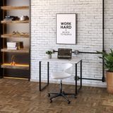 Mesa Kuadra Office 90x60x75cm Branco Chess Preta