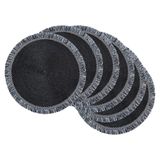 Placemat Dii Woven Collection, Redondo De 14,75 Cm De Diâmetro, Preto, 6 Peças