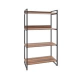 Estante Kuadra 80x40x146cm Com 4 Prateleiras Nogal Preta