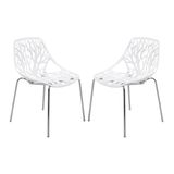 Cadeira De Jantar Leisuremod Forest Modern Set De 2 Brancas