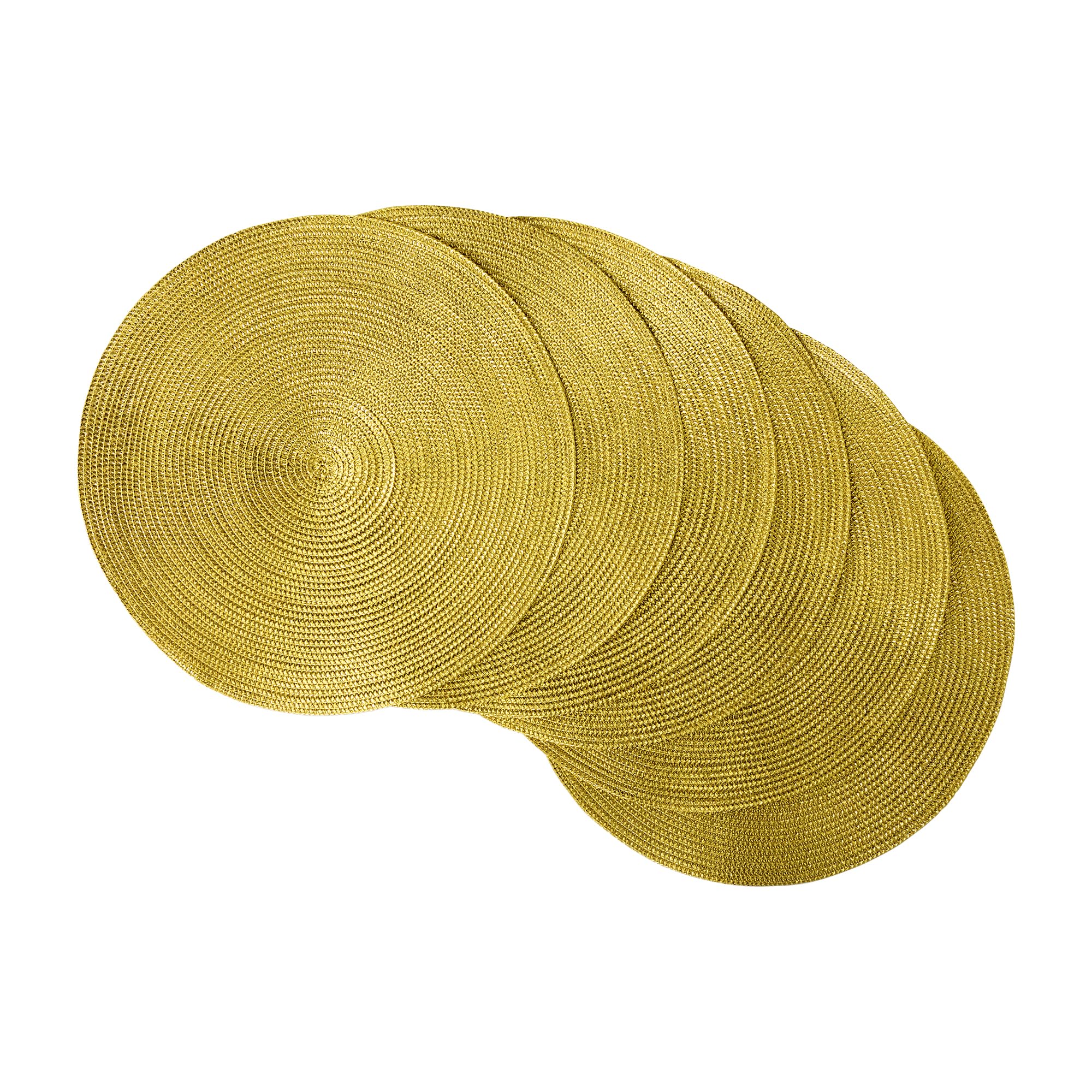 Conjunto De Jogos Americanos Dii Woven Placemats Collection Metallic Round 15cm