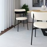 4 Unidadess Cadeira Kyta Fixa Com 4 Pés 50 X 44,7 X 83,8 Cm Corriente Palha Courino Preto
