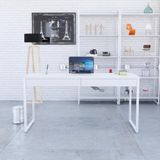 Mesa Diretor 150x60x75cm Com 2 Gavetas Kuadra Branco Chess Estrutura Branca