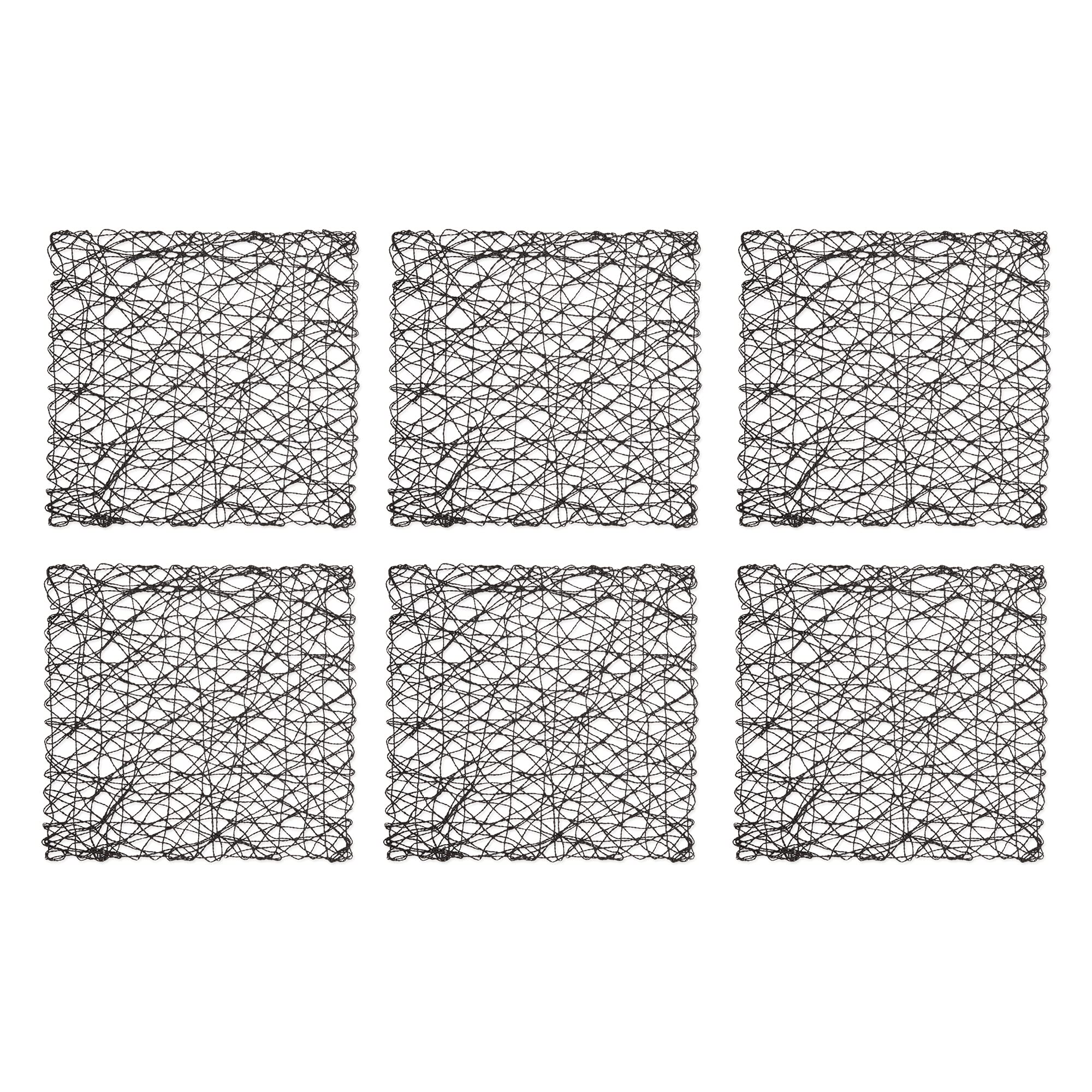 Conjunto De Tapetes De Mesa Dii Woven Paper Tabletop Collection 40x40cm Preto