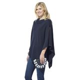 Poncho Feminino Hadley Wren Clássico De Algodão Colorido Preto