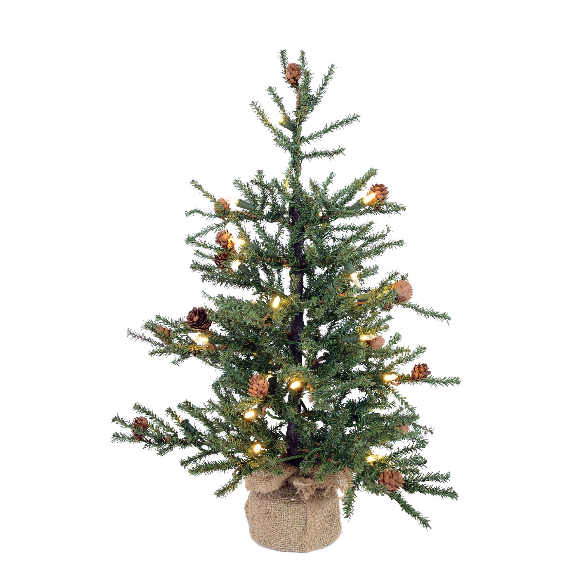 Árvore De Natal Vickerman Caramel Pine 90cm Com Luzes Led