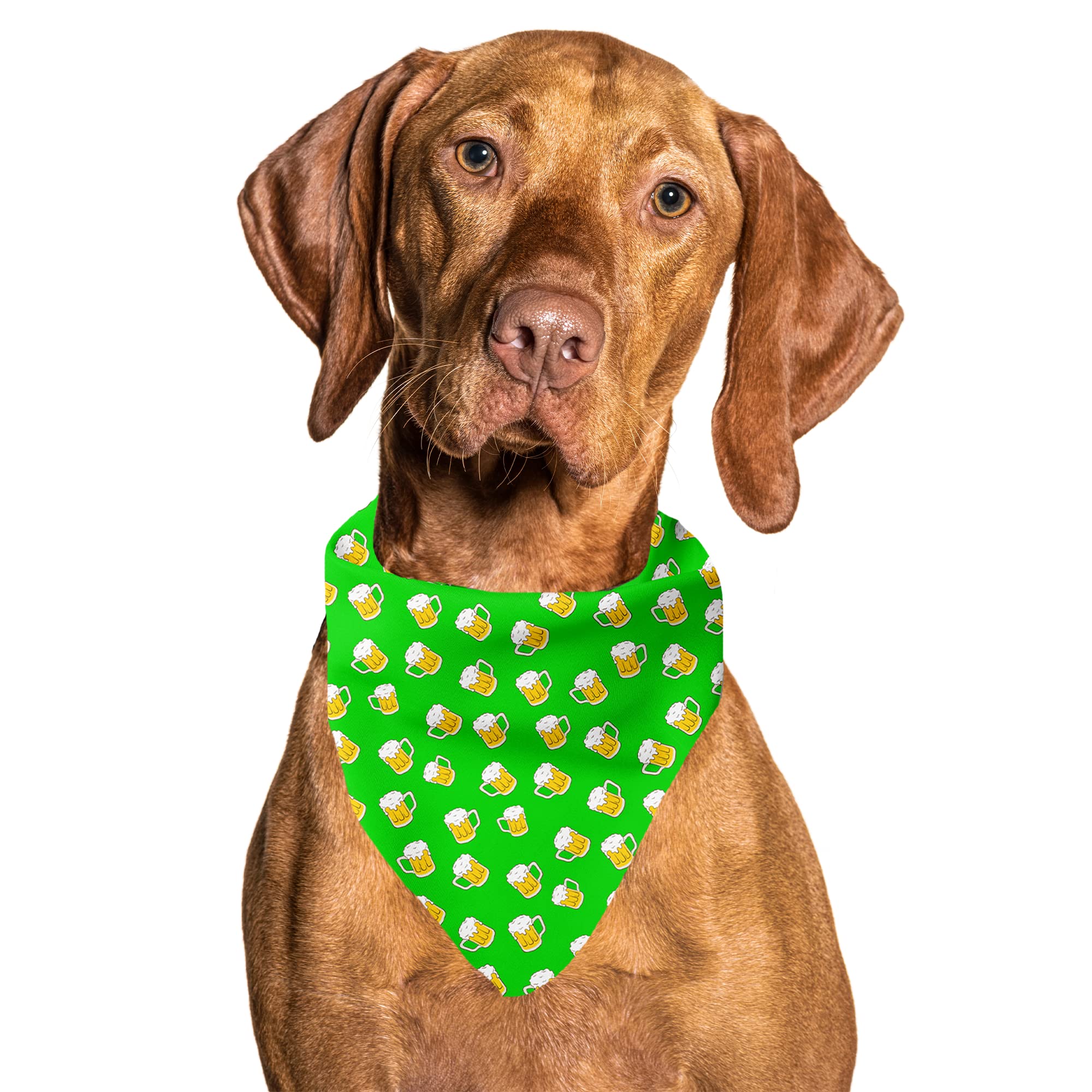 Material De Refrigeração Bandana Cutie Ties Beer Dog Verde Grande