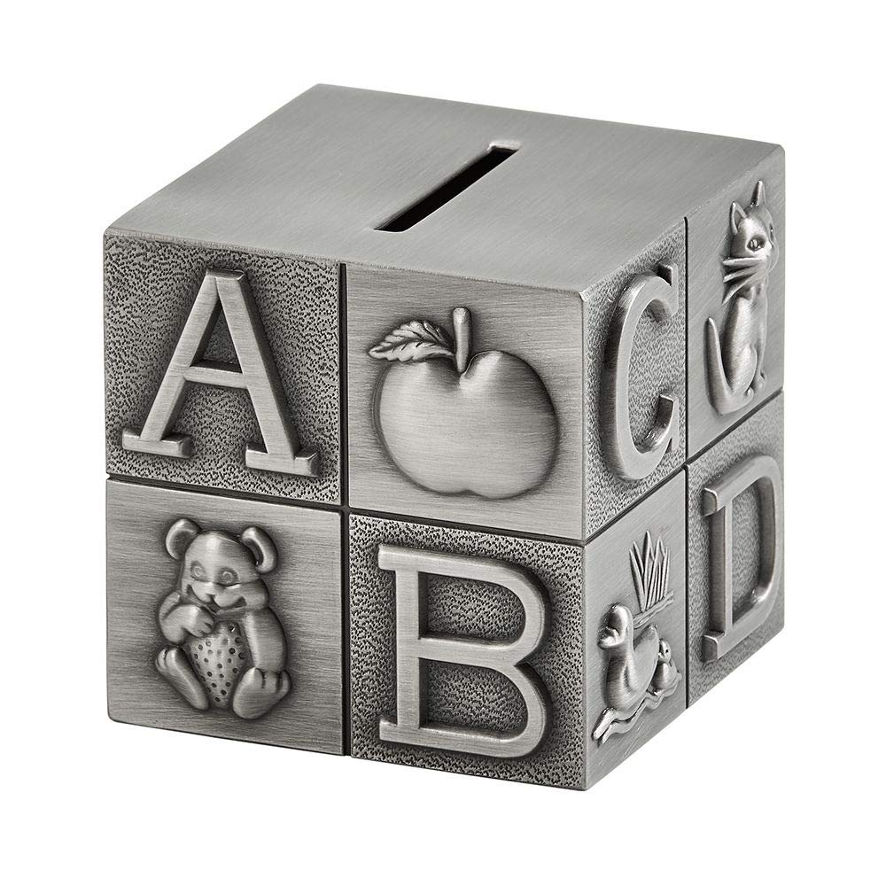 Pewter Abc Block Bank Creative Gifts International Para Crianças