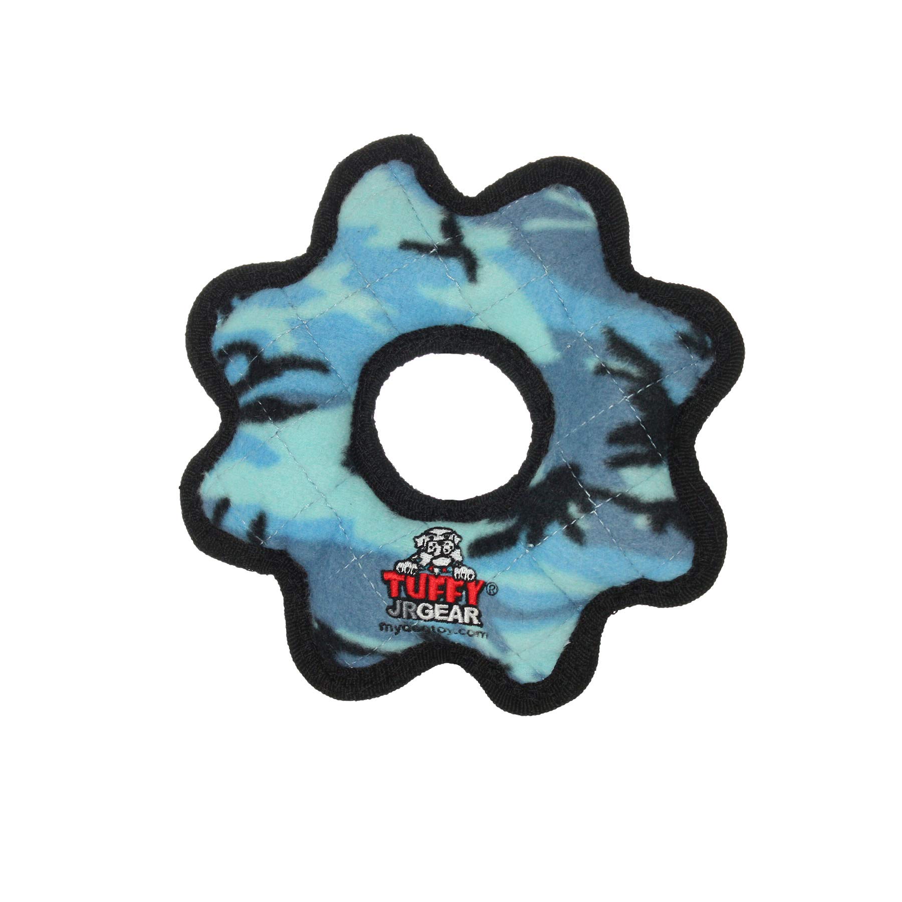 Brinquedo Para Cães Tuffy Junior Gear Ring-squeakers Camo Blue
