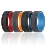 Aliança De Casamento De Borracha De Silicone Roq Masculina Com 9 Mm De Largura E 2 Mm De Espessura, Pacote Com 4