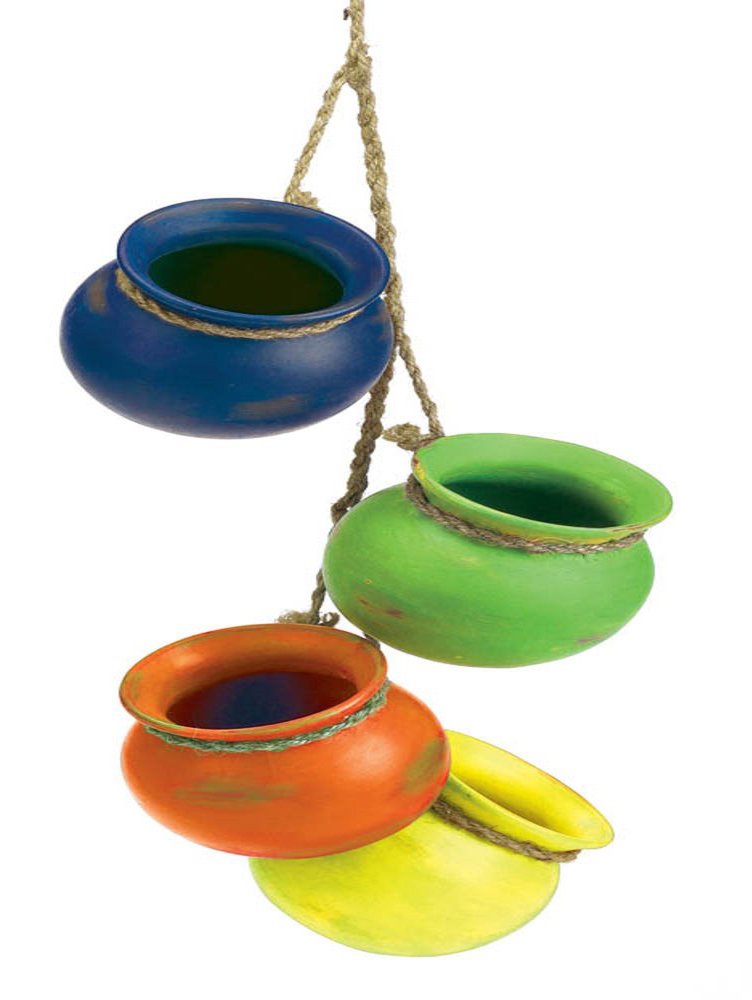 Vasos De Terracota Pendurados Zings &amp; Thingz 57072063 Azuis