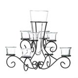 Suporte De Vela Com Vaso Accent Plus Scrollwork 37,8x37,8x31,7
