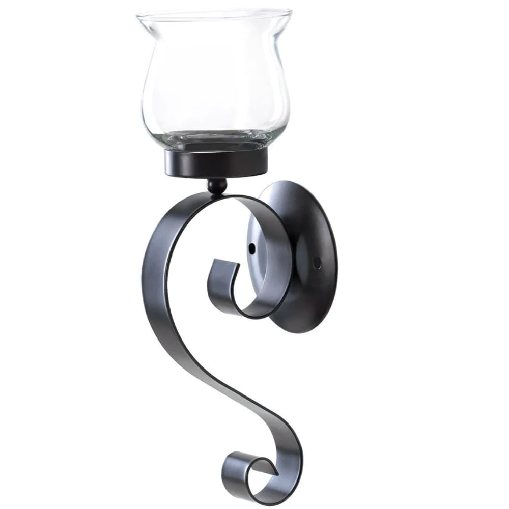 Galeria De Arandelas De Parede De Ferro Rústico Preto Claro Com Vidro