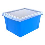 Caixa De Armazenamento Storex Classroom De 4 Galões Com Tampa Azul