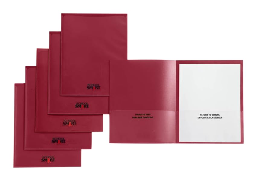Folder School Smart Take Home Heavy Duty Red, Pacote Com 24