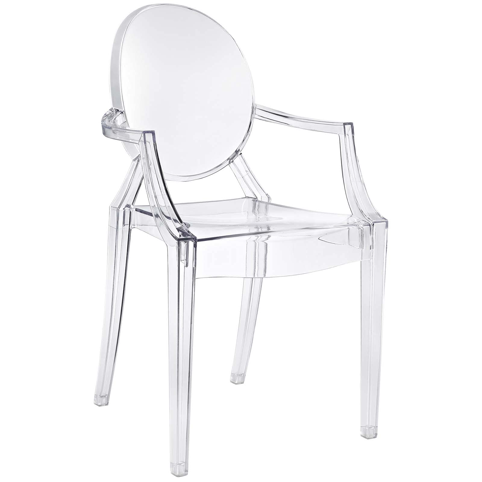 Poltrona Modway Casper Modern Acrylic Transparente Totalmente Montada