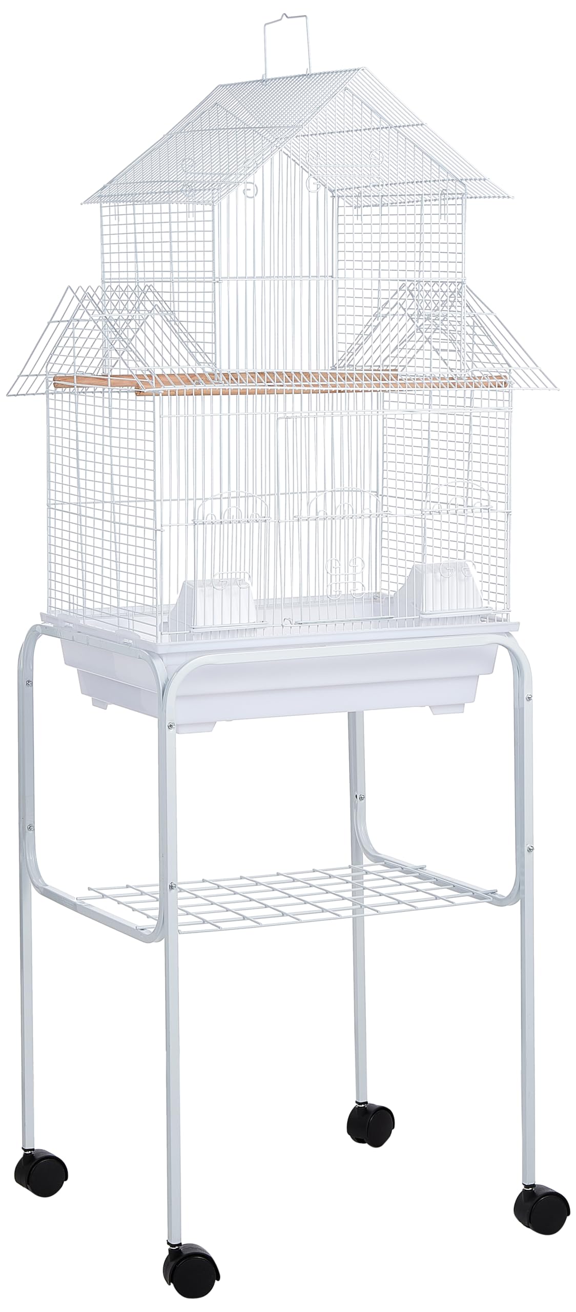 Bird Cage Yml 5844 Pagoda Com Suporte, 18x14/pequena, Branca
