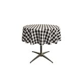 Toalha De Mesa La Linen Poly Checkered Redonda 148 Cm Preta/branca