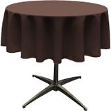 Toalha De Mesa La Linen Poliéster Poplin Redonda 148cm Marrom