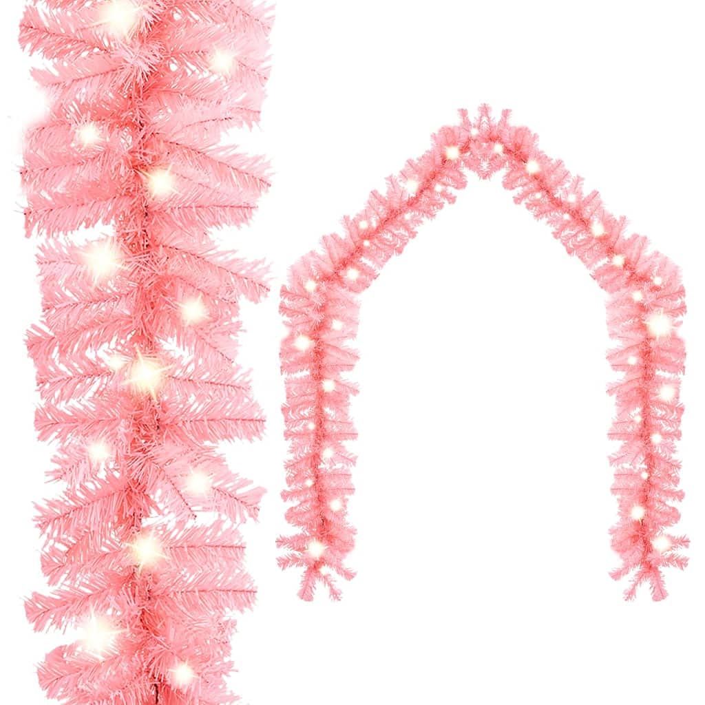 Guirlanda De Natal Vidaxl Com Luzes Led 10m De Pvc Rosa Usb