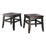Conjunto De Banquetas Winsome Kaya, Condutor De 2 Peças, Madeira Maciça De 30 Cm