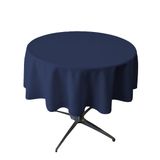 Toalha De Mesa La Linen Poliéster Poplin Redonda 130cm Navy