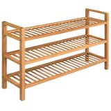 Sapateira Vidaxl Oak 3 Níveis Com 100x27x60cm De Carvalho Maciço Marrom
