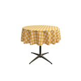 Toalha De Mesa La Linen Poly Checkered Redonda 148 Cm Amarela Escuro/w