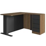Mesa Escritorio Em L Office 130x120 Cm 4g Cj8020 Faem Mel Grafite