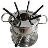 Kit Jogo Completo Conjunto De Fondue 11 Peças Em Aço Inox