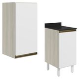Armario Aereo Balcao 1 Porta 40cm Mdf Kali Nicioli Bianco Toq Branco Uv