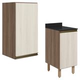 Armario Aereo Balcao 1 Porta 40cm Mdf Kali Nicioli Carvalho Toq Bianco Toq
