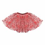 Saia Tule Halloween Vermelha Com Sangue - 30cm Ml Tamanho U Cor Vermelho