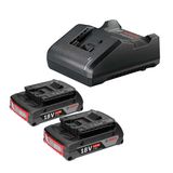 Kit 2 Baterias GBA 18V 2Ah Carregador Bosch GAL18V 20 Bivolt