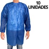 10 Avental Descartavel Manga Longa Tnt Azul Marinho Aradesc