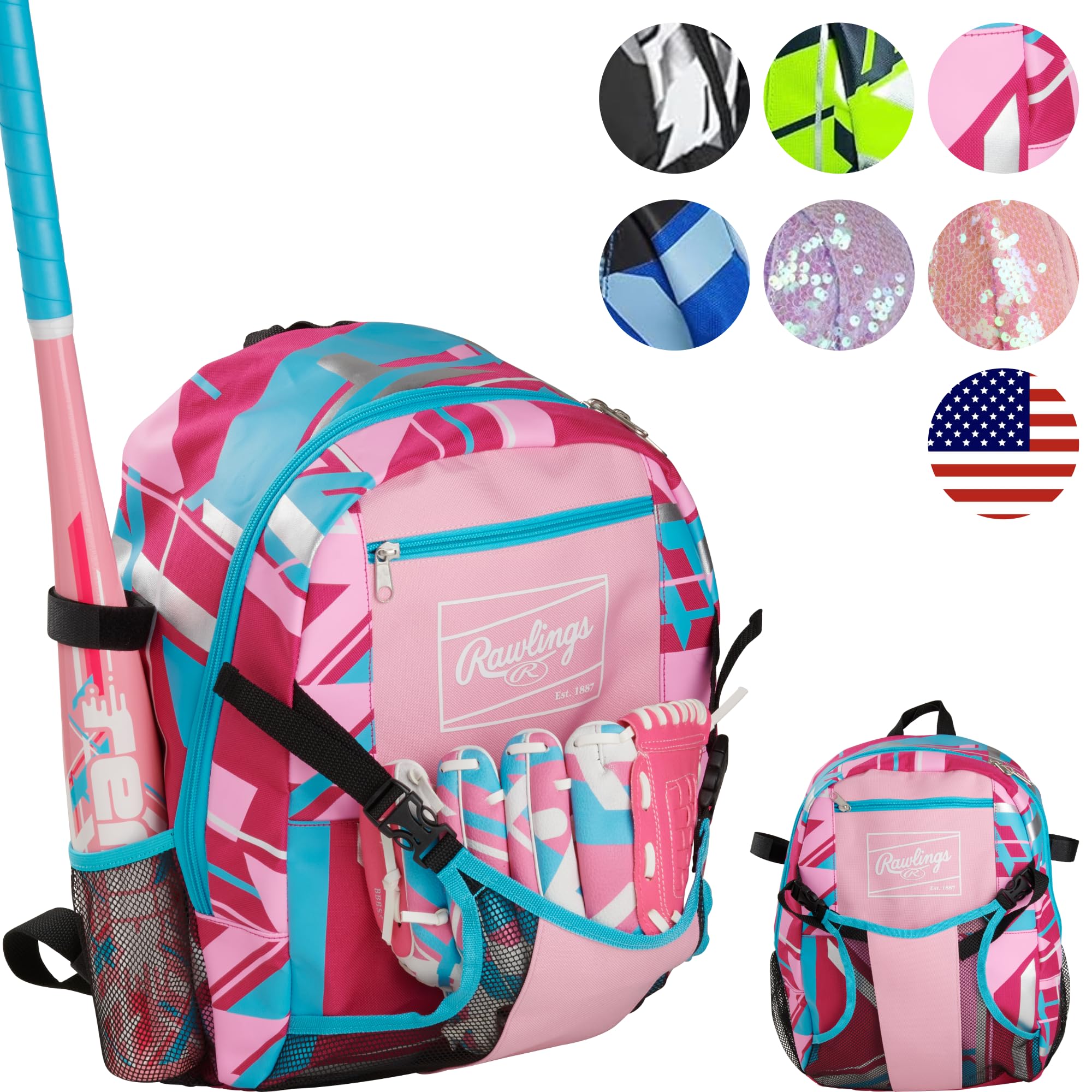 Mochila E Bolsa De Equipamentos Rawlings Remix T-ball &amp; Youth Pink