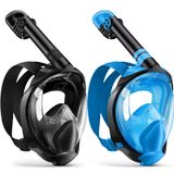 Máscara De Snorkel Zenoplige Para Rosto Inteiro Com Suporte Para Câmera Para Adultos, Pacote Com 2 Unidades
